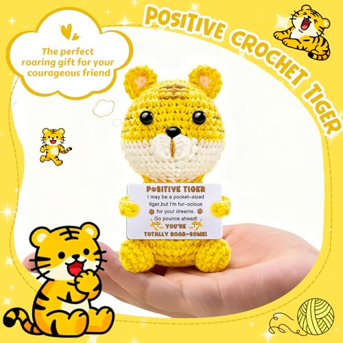 Handcrafted Crochet Tiger Gift - Inspirational Desk Decor