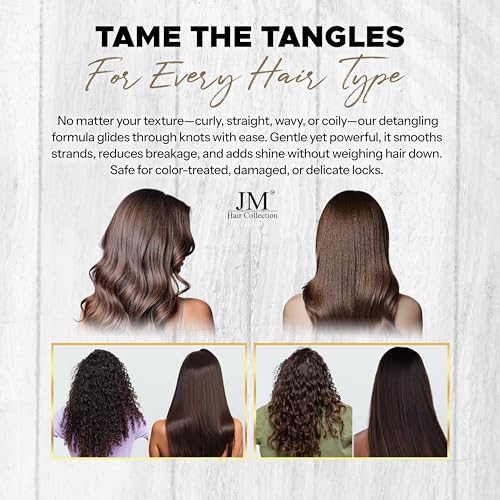 JM Hair Collection Wide Tooth Detangling Comb for Curly Hair