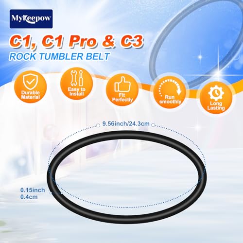 3-Pack Replacement Belts for Koolstone Rock Tumbler C1, C1 Pro & C3