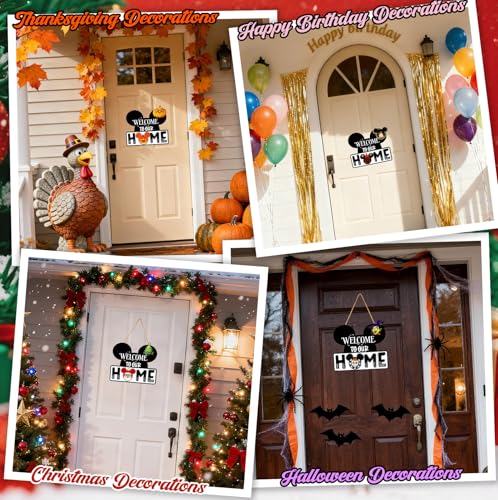 Interchangeable Seasonal Welcome Sign with 22 Holiday Icons