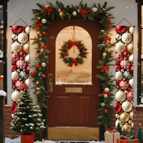 Nuxovilar Christmas Door Banner Covers - 2 Pack, 71x12 In Polyester