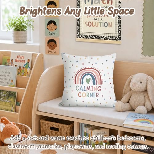 Calm Down Corner Pillow Cover 18x18 - Counseling Office Decor for Students