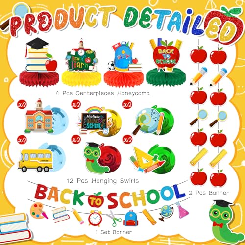 Back to School Decorations Set - Pre-Strung Banner and Party Supplies