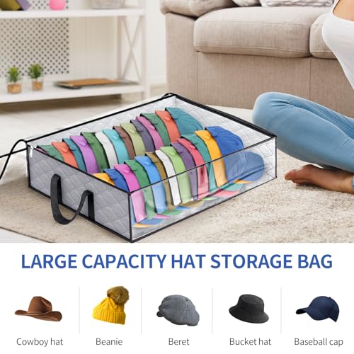 Fixwal Hat Storage Bag for Baseball Caps - Large Capacity Organizer, 40 Hats