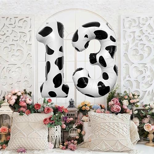 40 Inch Cow Number 13 Foil Balloon for 13th Birthday Party