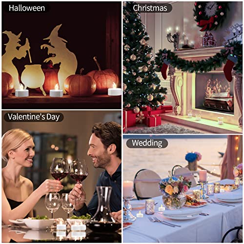 KOABY LED Tea Lights - Battery Operated Flickering Warm White - 12 to 400 Pack