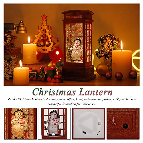 Christmas Snow Globe Lantern with Music & Timer - Snowman Variation