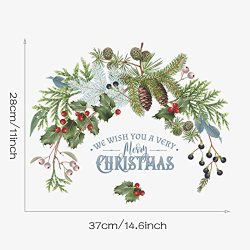Christmas Decal Stickers Wall Decals for New Year Happy Christmas Tree Vinyl Wall Art Removable Modern Xmas010