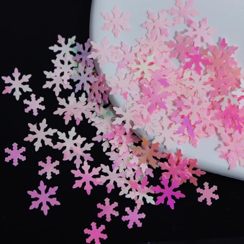 OHWODA Snowflake Nail Glitters 6-Grid Holographic Sequins