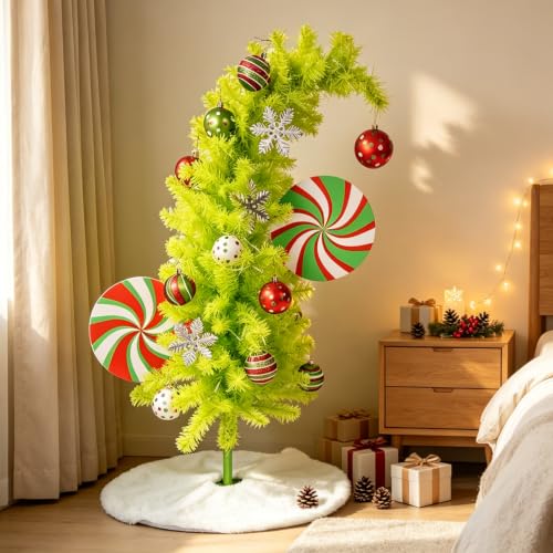 3ft Green Grinch Christmas Tree with Ornaments & Skirt - Waterproof LED Lights