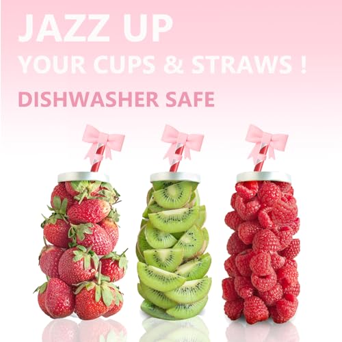 3-Pack Pink Bow Straw Covers for Stanley 30 & 40 oz Tumblers