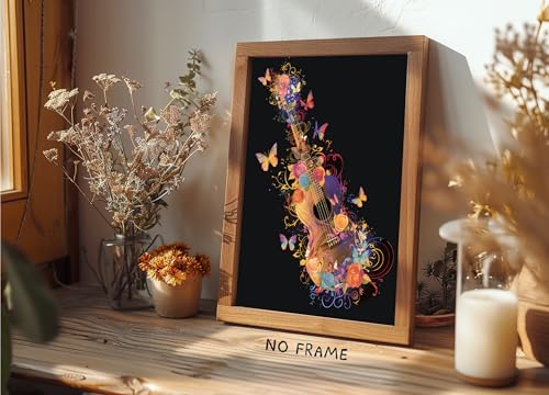 Watercolor Musical Instruments Wall Art Poster Set 8x10 Inch 6-Piece