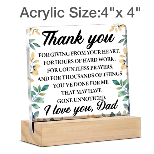 Dad Appreciation Acrylic Sign - Meaningful Keepsake Gift