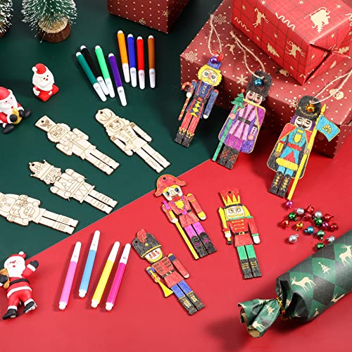 Christmas Nutcracker Wooden Ornaments Set 60 Pcs DIY Holiday Decorations - Variation of THIS listing 60