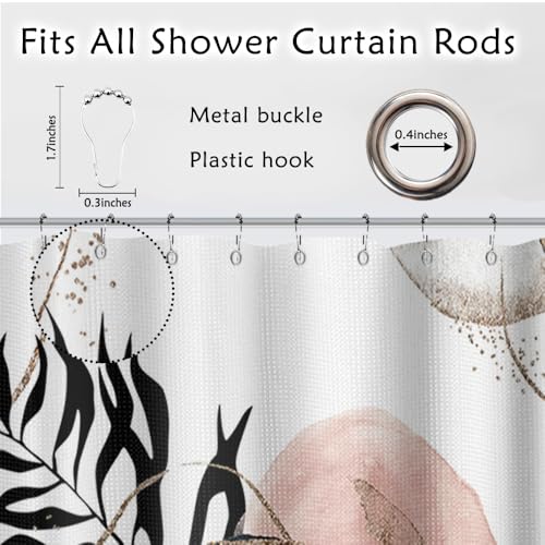Yeele Boho Abstract Geometric Shower Curtain, 71x71 Inch Waterproof