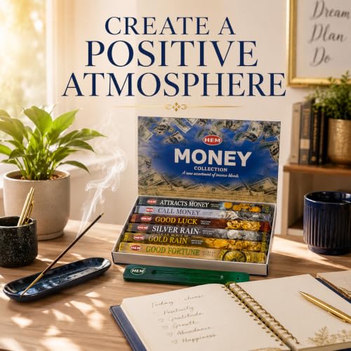 Assorted Money Incense Sticks Pack - 120 Sticks & Holder