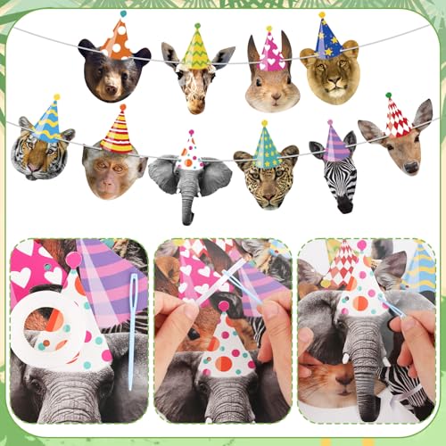 Jungle Safari Animals Birthday Banner - Kids Party Garland