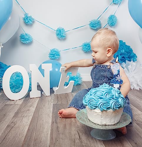 Blue Glitter Snowflake Birthday Number 2 Candle - Elegant Party Decor