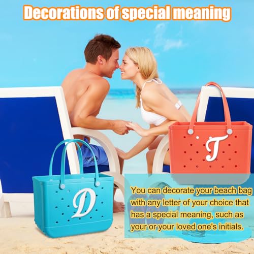 Customizable Alphabet Letter Charms for Bogg Bags - White