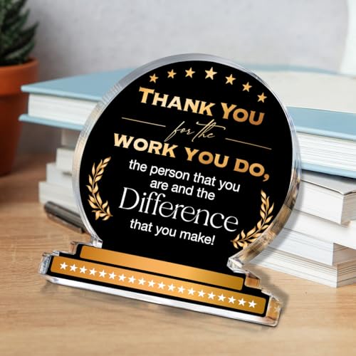 Thank You Gift for Coworkers - Clear Desk Sign (Black) | Office Decor