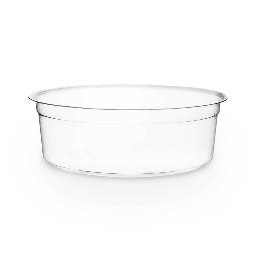 Vegware Compostable 8oz Clear Round Deli Containers, Case of 500, PLA Plastic Meal Prep, Made from PLA, A Renewable Material Made from Plants, One Lid Fits All Sizes
