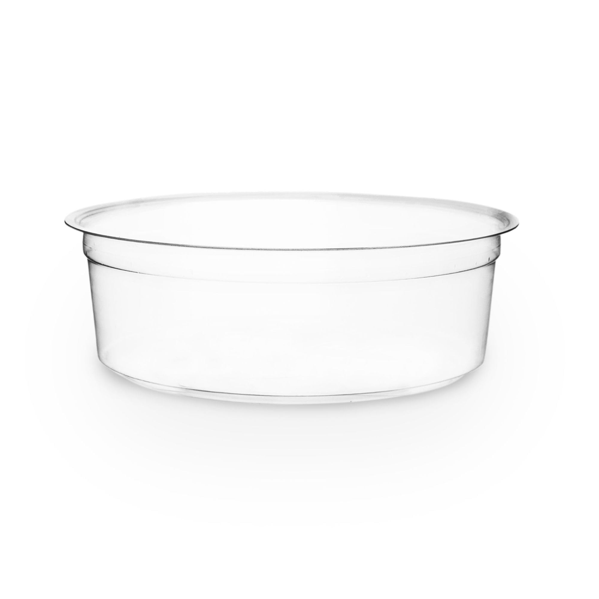 Vegware Compostable 8oz Clear Round Deli Containers, Case of 500, PLA Plastic Meal Prep, Made from PLA, A Renewable Material Made from Plants, One Lid Fits All Sizes