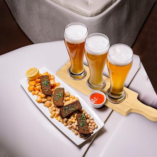 Bamboo Flight Board with 3 Slots for Whiskey & Beer Tasting
