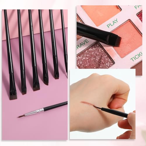 Styquenzer 8 Pcs Eyeliner Brush Set - Angled, Flat & Fine Point Eye Brushes
