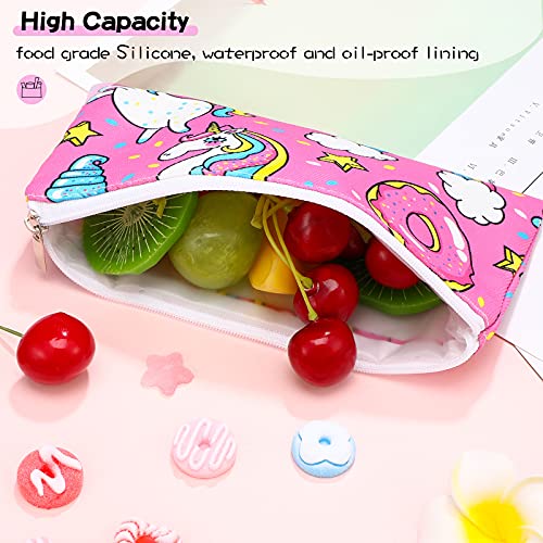 Shappy 6-Pack Reusable Snack Bags for Kids - Cute Dual Layer Food Pouches
