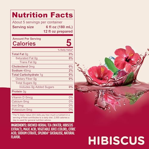 SPLENDA Premium Hibiscus Tea Concentrate, Sugar-Free, 32 Fl Oz