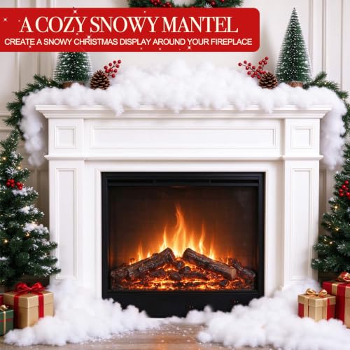 Fake Snow Decorations for Christmas - 30oz Fiber Snow Cotton Covering 90 Sqft