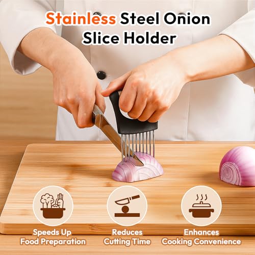 WARSPOT Stainless Steel Onion Slicer Holder with Protective Case