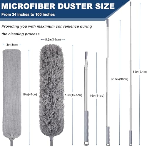 100 Inch Retractable Microfiber Duster for Dust Cleaning