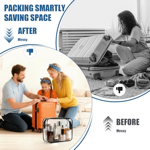 Clear TSA Approved Toiletry Bag 2-Pack Travel Cosmetic Organizer
