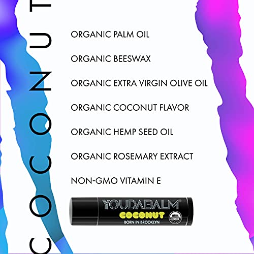 You Da Balm Organic Coconut Lip Balm - 100% Natural Moisturizer (3 Pack)