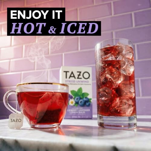 TAZO Stress Unwind Herbal Tea Bags - Blueberry Lavender, 16 ct