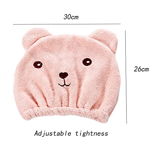 Kids Hair Drying Cap with Ears - Absorbent Microfiber Turban for Shower & Spa