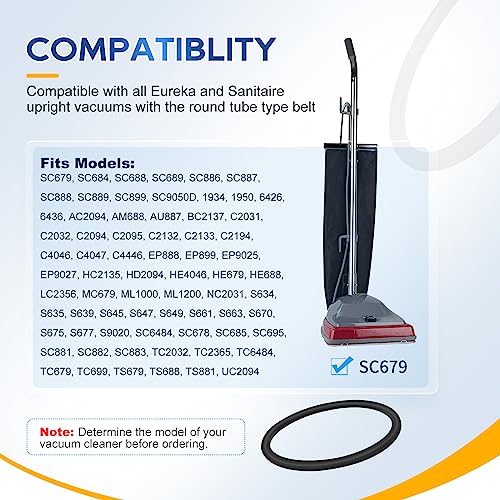 10 Pack Sanitaire Vacuum Cleaner Belts 30563B - Compatible & Durable