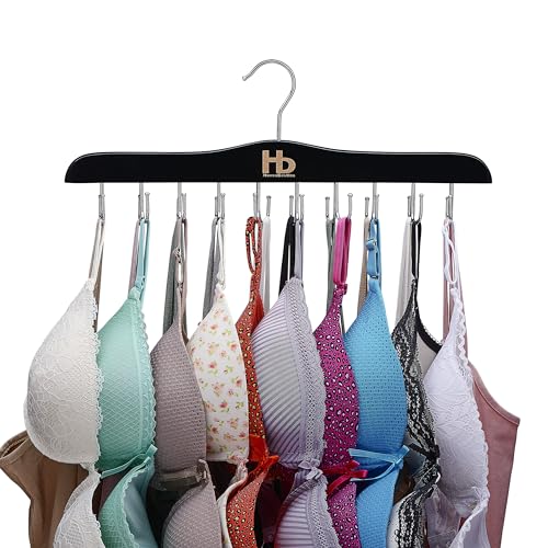 Haven Besties Large Bra Organizer Hanger, Black Lotus Wood with 20 Hooks
