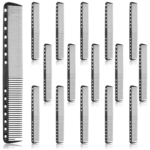 TIESOME 15 Pcs Carbon Fiber Hair Comb Set Professional Styling Tools