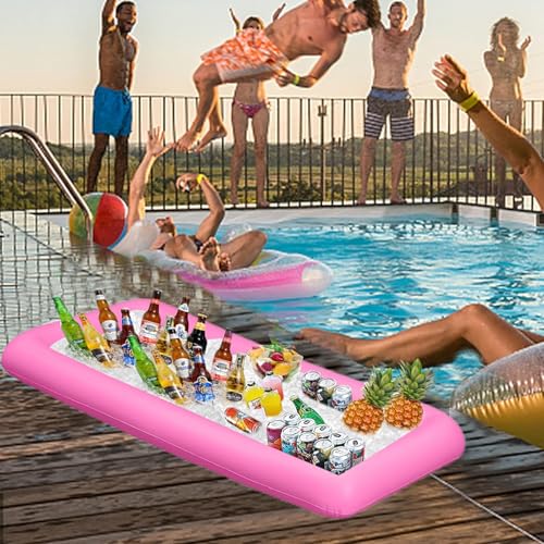 Inflatable Ice Buffet Serving Tray - Heavy-Duty Drink Cooler for Parties