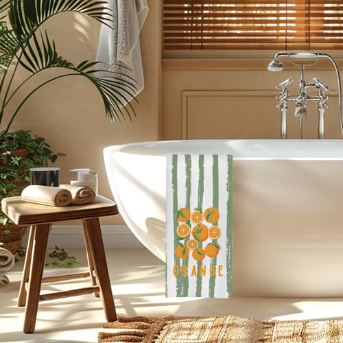 Orange Citrus Kitchen Towels - Decorative Hand Towels 16x24