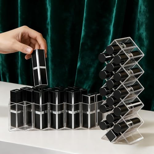 JIABUUN 16-Space Clear Acrylic Fish-Shaped Lipstick Organizer Holder