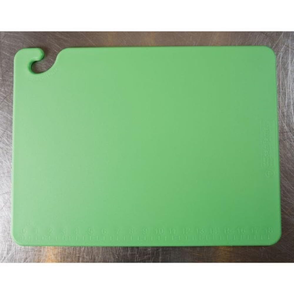 San Jamar - CB182412GN CB182412 Cut-N-Carry Co-Polymer Cutting Board, 24" Length x 18" Width x 1/2" Thick, Green