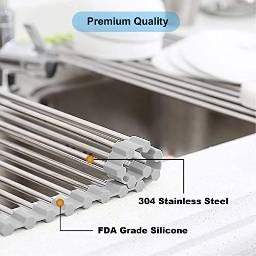 Searik Roll-Up Over the Sink Dish Drying Rack - 17.7" x 11.8" Gray