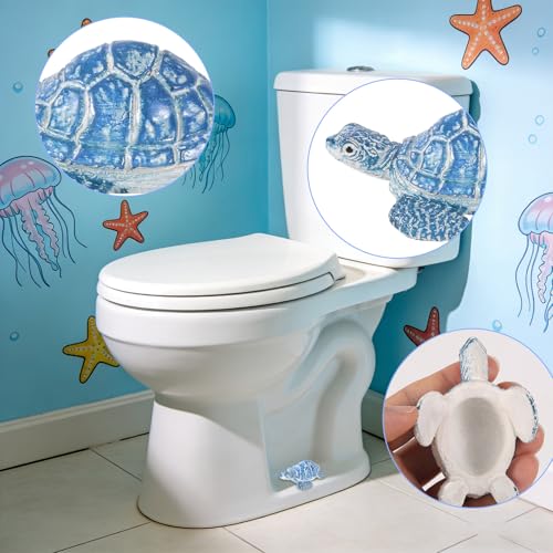 Sea Turtle Resin Toilet Bolt Covers - Decorative Bathroom Screw Caps (2 Pack)