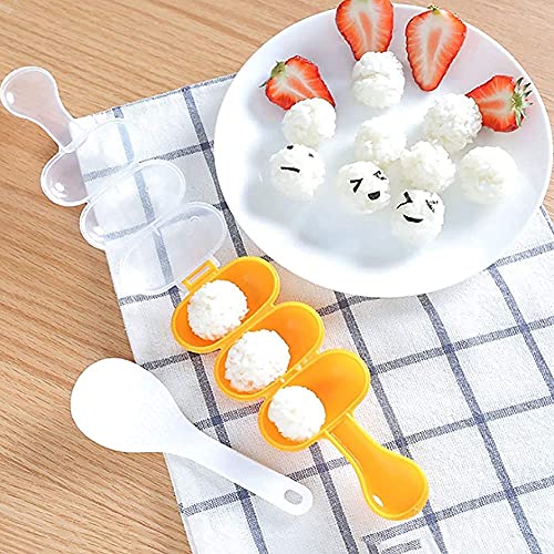 Holyzuel Kids Rice Ball Mold Set with Mini Sushi Plate & Shaker - DIY Sticky Rice Maker for Bento & Fun Cooking