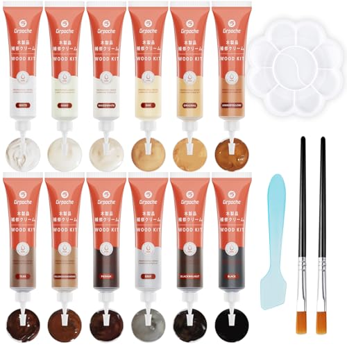 Wood Furniture Repair Kit 12 Colors Upgrade - Scratch, Stain, Dent Touch Up
