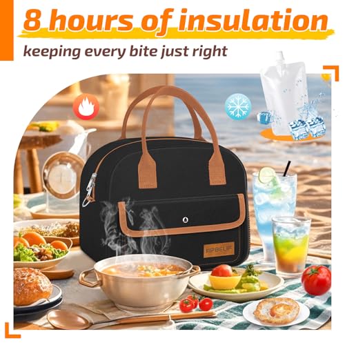 KIPBELIF Insulated Lunch Bag for Women - Large Leakproof Lunch Box with Cooling Pack
