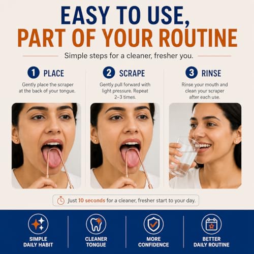 Natruveda Pure Copper Tongue Scraper 2-Pack for Fresh Breath